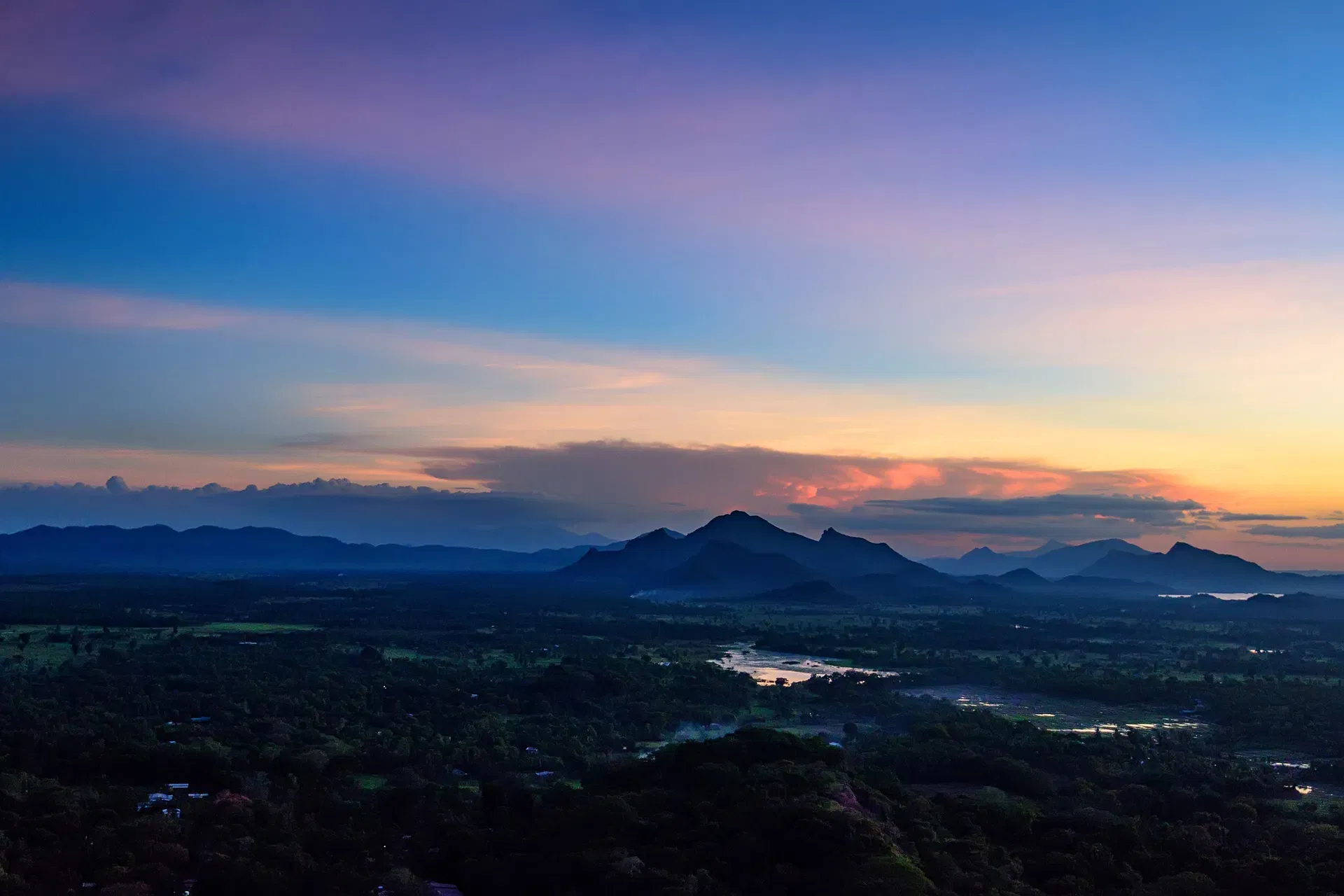 Sunset viewed from Sigiriya Rock Fortress